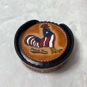 Brown and Black Key Holder with Handcrafted Rooster Design
